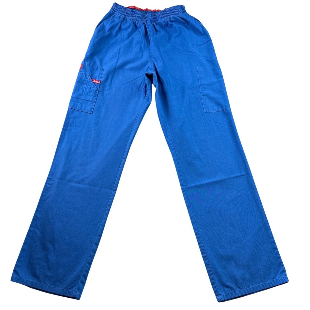 Dickies Royal Blue Cargo Scrub Pants Elastic Waist Straight Leg 86106 Small S